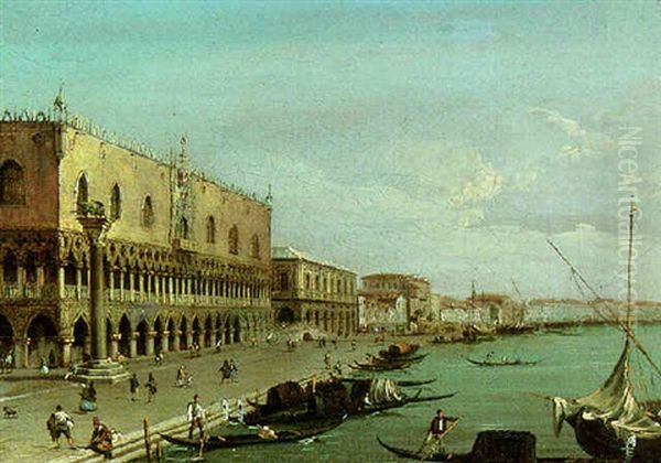 The Riva Degli Schiavoni, Venice, Looking East Oil Painting by Giacomo Guardi