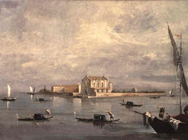 Vue De San Cristoforo Pres De Murano Oil Painting by Giacomo Guardi