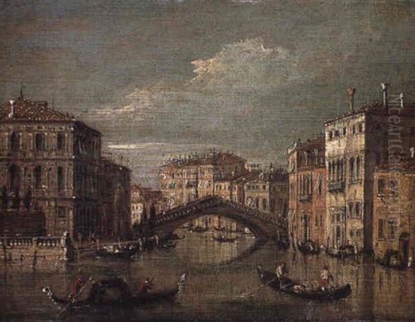 The Entrance To The Cannaregio, Venice, With The Church Of S. Geremia Oil Painting by Giacomo Guardi