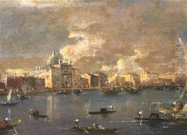 Blick Auf Die Giudecca, Venedig, Mit Der Chiesa Delle Zitelle Oil Painting by Giacomo Guardi