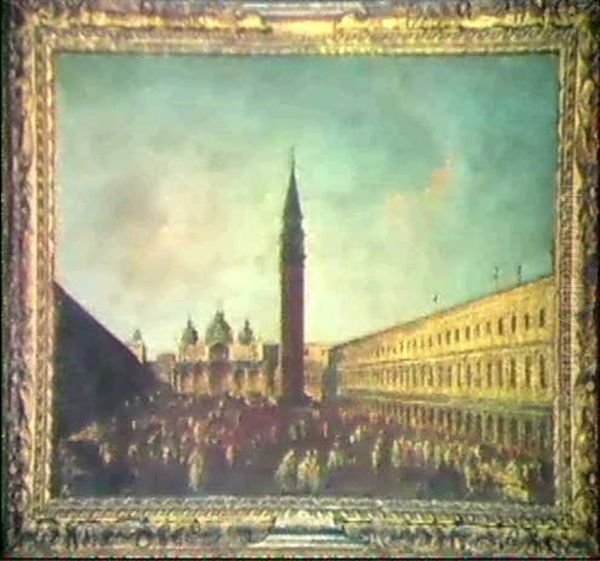 Ansicht Der Piazza San Marco Oil Painting by Giacomo Guardi