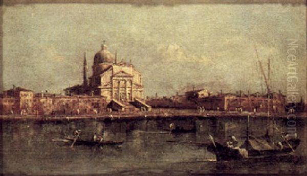 A Capriccio View Of The Redentore, Venice Oil Painting by Giacomo Guardi