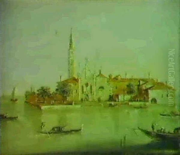 Venice, Island Of Santa Maria Della Grazia Oil Painting by Giacomo Guardi