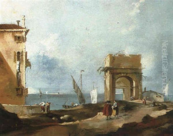 Kustenstadt Oil Painting by Giacomo Guardi