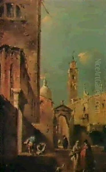 Caprice Architectural Venitien Oil Painting by Giacomo Guardi