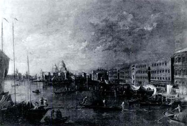 The Grand Canal With The Puntadella Dogana And Sata Maria   Della Salute,venice Oil Painting by Giacomo Guardi