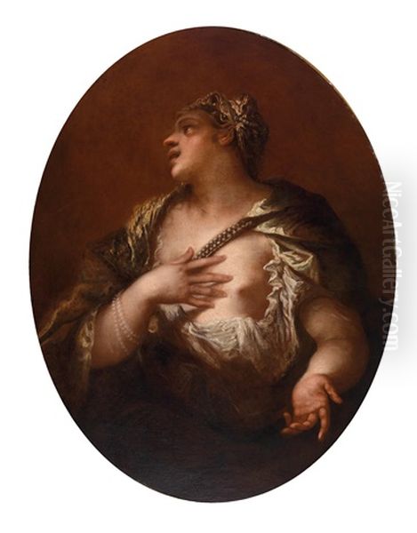 An Allegorical Figure Oil Painting by Giovanni Antonio Guardi