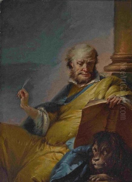 Evangelist Markus Oil Painting by Giovanni Antonio Guardi