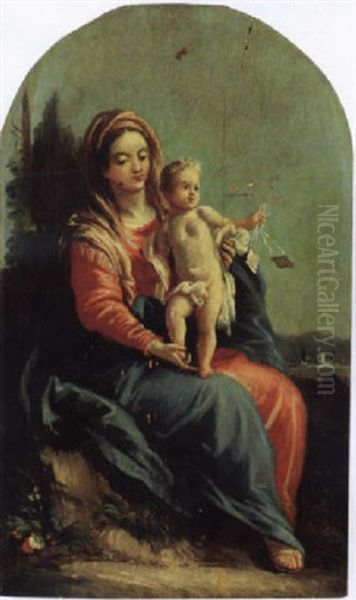 Madonna Mit Kind Im Freien Oil Painting by Giovanni Antonio Guardi