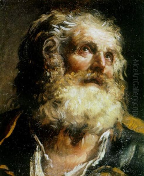 A Study Of An Old Man Oil Painting by Giovanni Antonio Guardi