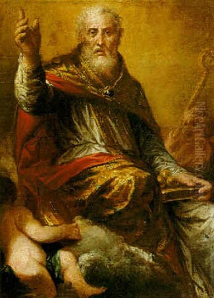 Saint Nicholaes Of Bari Oil Painting by Giovanni Antonio Guardi