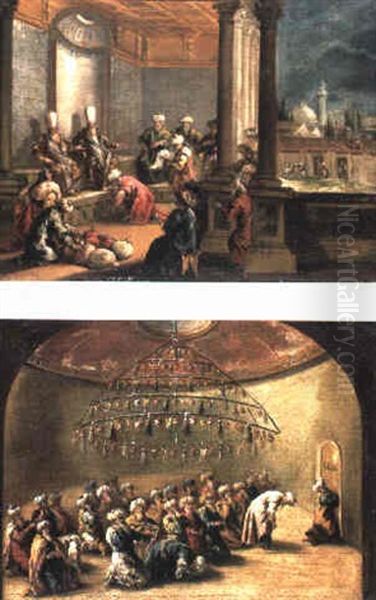 A Sultan Receiving Tribute Oil Painting by Giovanni Antonio Guardi