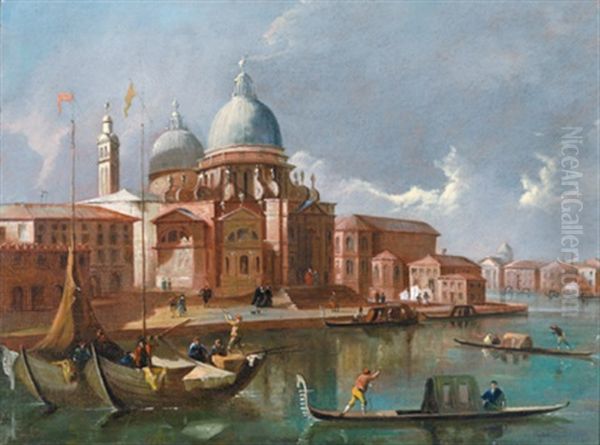 Die Kirche Santa Maria Della Salute In Venedig - La Chiesa Di Santa Maria Della Salute A Venezia Oil Painting by Niccolo Guardi