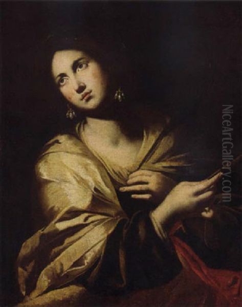 A Female Martyr Oil Painting by Francesco Guarino