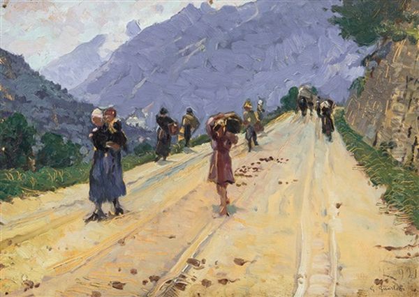 Trasporto Delle Merci Oil Painting by Giovanni Guarlotti