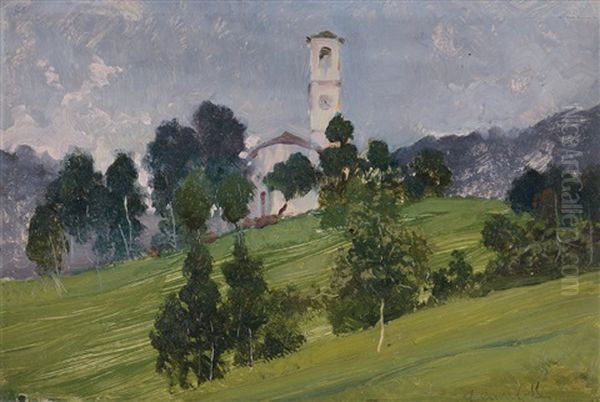 La Chiesa Dei Tornetti, Viu Oil Painting by Giovanni Guarlotti