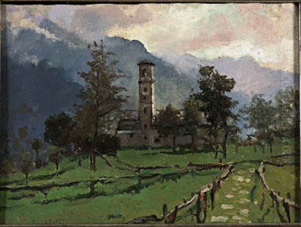 Chiesetta In Campagna Oil Painting by Giovanni Guarlotti