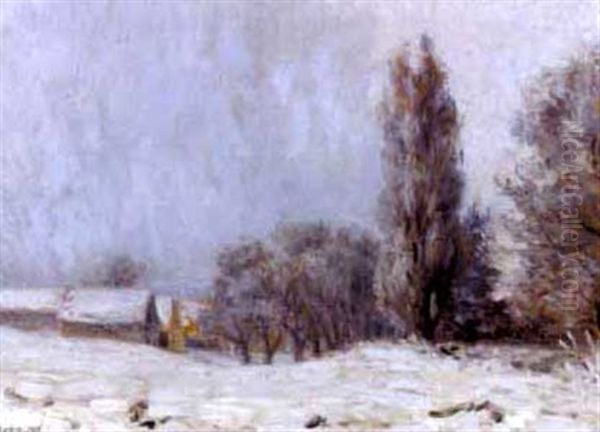 Winterlandschaft Mit Hausern Oil Painting by Rudolf Anton Guba