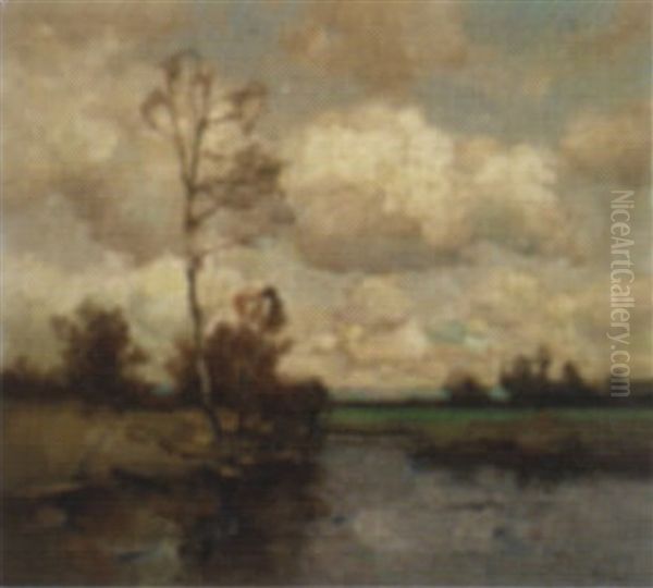 Norddeutsche Moorlandschaft Oil Painting by Rudolf Anton Guba