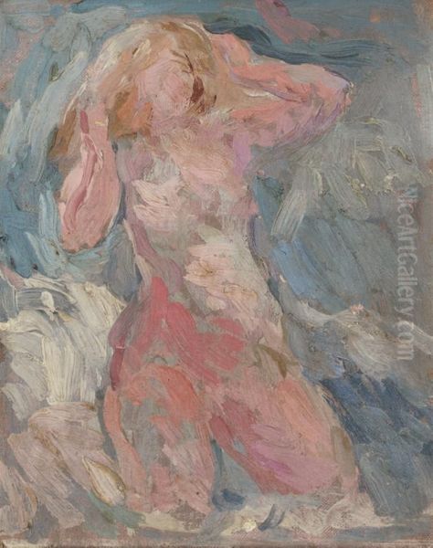 Woman Bathing Oil Painting by Eugenie Baizerman