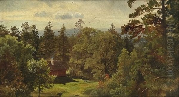 From Berg, Study Oil Painting by Hans Frederick Gude