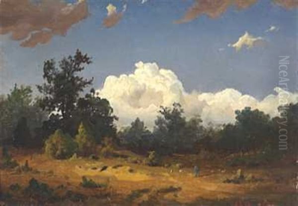 Landskapsstudie Oil Painting by Hans Frederick Gude