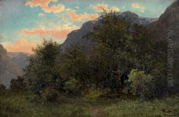 Landskap Oil Painting by Hans Frederick Gude