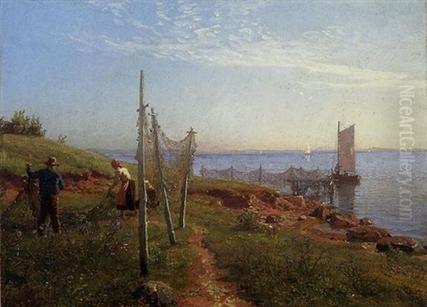 Strand Von Lauterbach (rugen) Oil Painting by Hans Frederick Gude