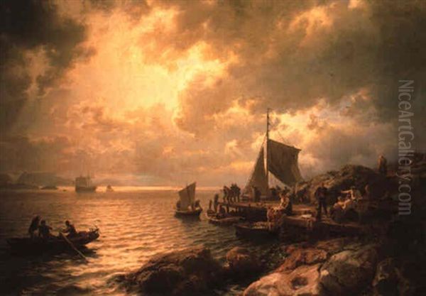 Return To Port Oil Painting by Hans Frederick Gude