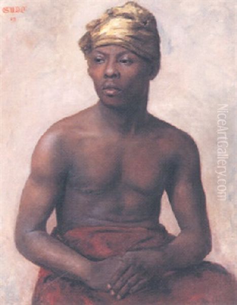 Homme Noir Au Turban Jaune Oil Painting by Nils Gude