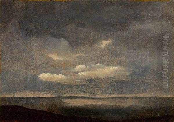 Rainclouds Above The Sea Oil Painting by Baron Jean Antoine Theodore Gudin