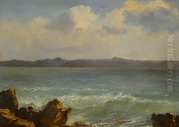 On The Coast Oil Painting by Baron Jean Antoine Theodore Gudin