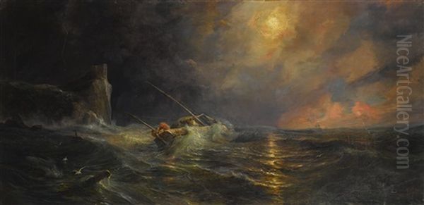 Shipwreck Oil Painting by Baron Jean Antoine Theodore Gudin