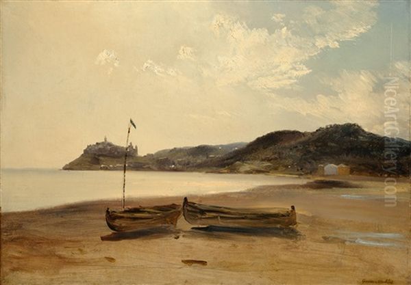 Boats On The Beach by Baron Jean Antoine Theodore Gudin