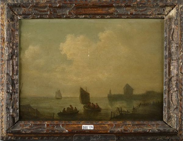 Pecheurs En Bord De Mer Oil Painting by Baron Jean Antoine Theodore Gudin