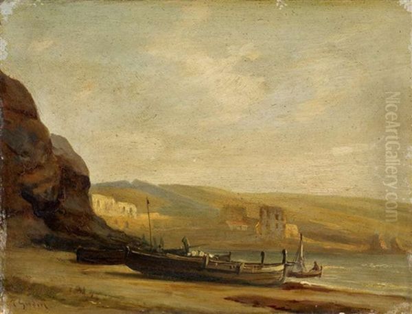 An Der Algerischen Kuste Oil Painting by Baron Jean Antoine Theodore Gudin