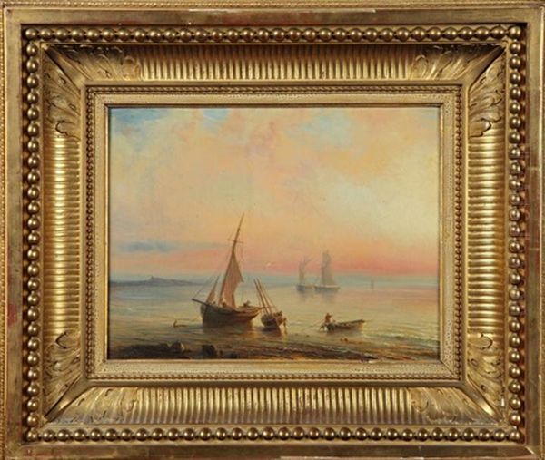 Marine Au Soleil Couchant by Baron Jean Antoine Theodore Gudin