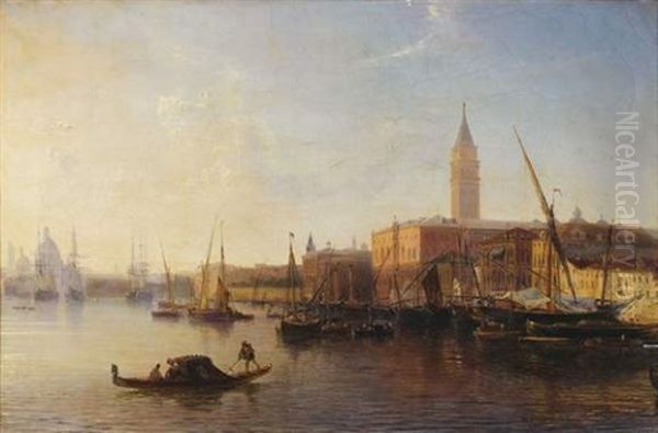 Le Palais Des Doges A Venise Oil Painting by Baron Jean Antoine Theodore Gudin