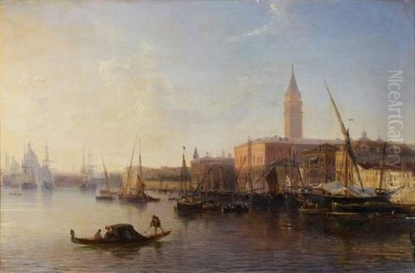 Le Palais Des Doges A Venise Oil Painting by Baron Jean Antoine Theodore Gudin