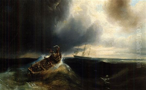 To The Rescue Oil Painting by Baron Jean Antoine Theodore Gudin