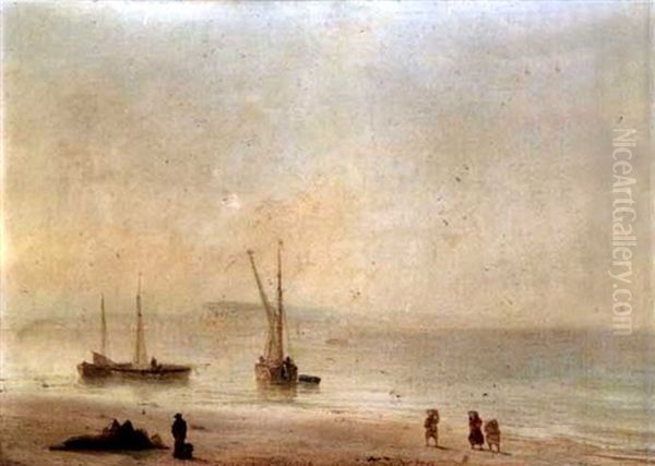 Maree Basse, 1859 Oil Painting by Baron Jean Antoine Theodore Gudin