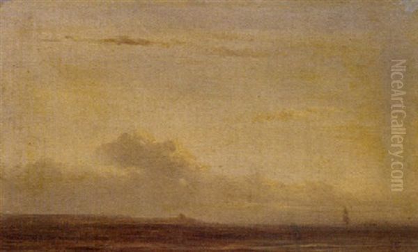 Kustenlandschaft Bei Sonnenuntergang Oil Painting by Baron Jean Antoine Theodore Gudin