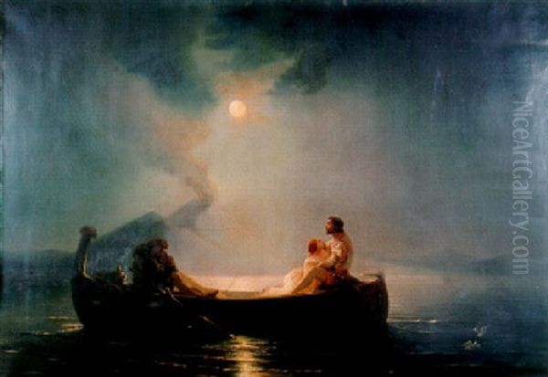 Les Amants Au Clair De Lune by Baron Jean Antoine Theodore Gudin