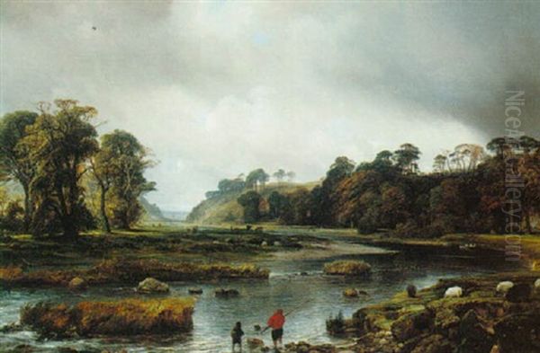 A View Of The Park Of Seaton, Scotland Oil Painting by Baron Jean Antoine Theodore Gudin