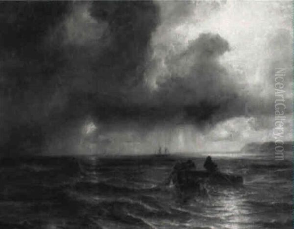 Thunder Storm Oil Painting by Baron Jean Antoine Theodore Gudin