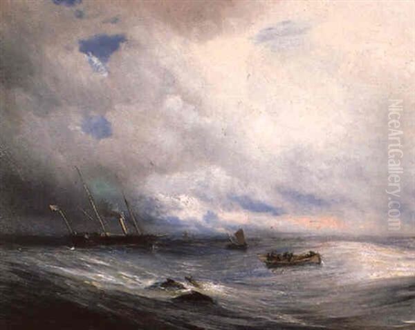 Marine Oil Painting by Baron Jean Antoine Theodore Gudin