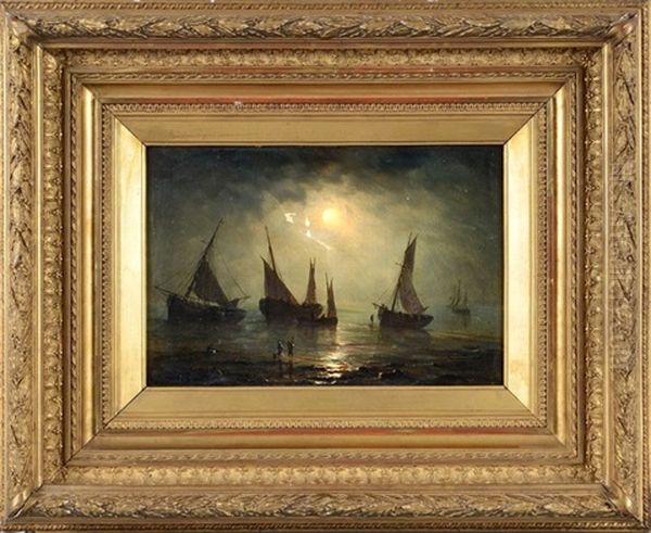 Bateau Au Clair De Lune Oil Painting by Henriette Gudin