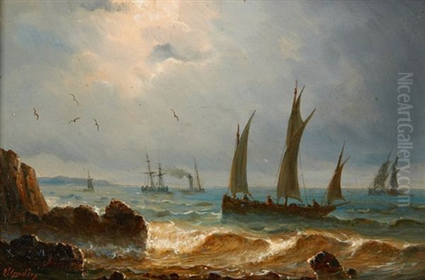 Marine Oil Painting by Henriette Gudin