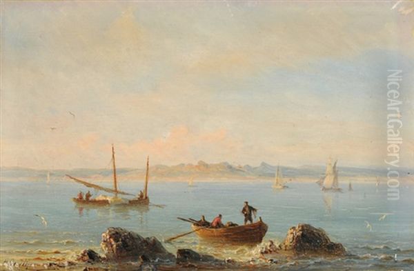 Fischerboote Am Ufer Oil Painting by Henriette Gudin