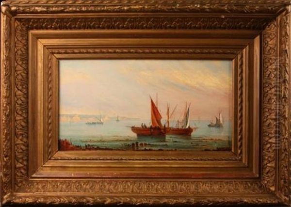 Bateaux En Bord De Rivage Oil Painting by Henriette Gudin